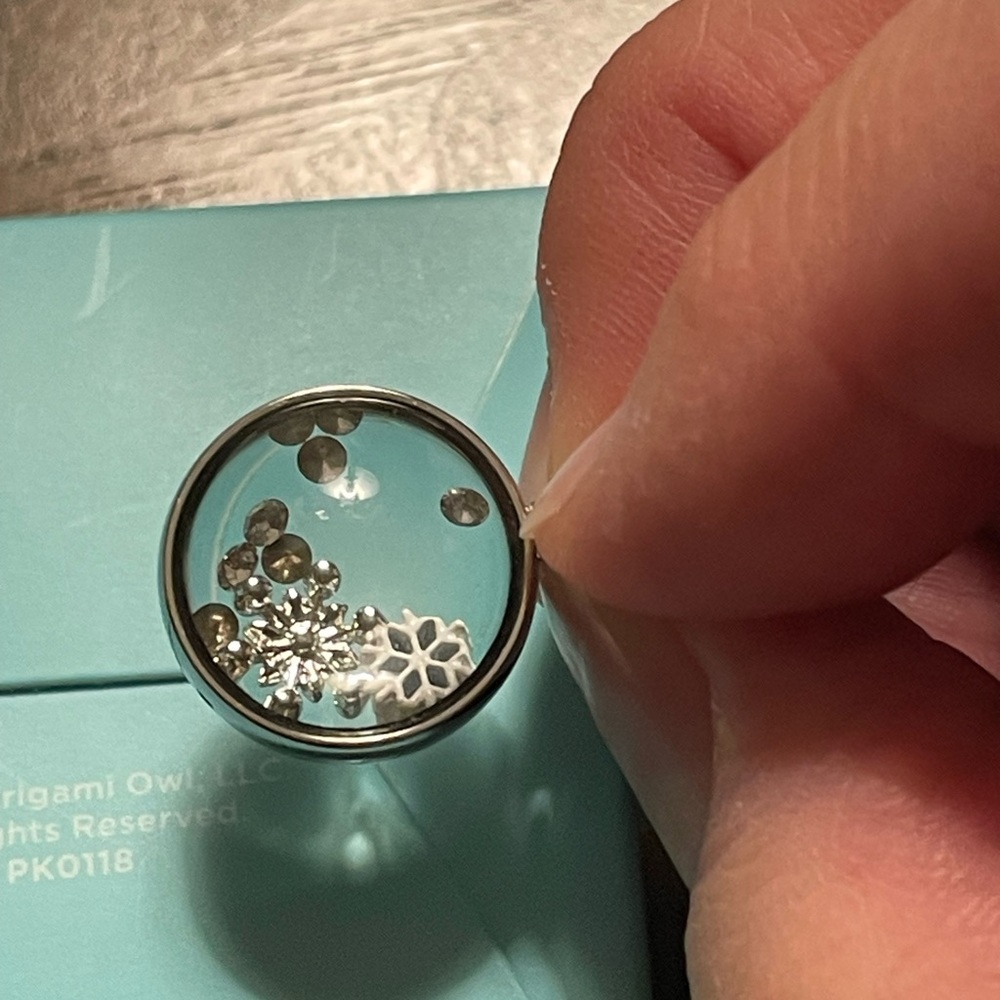Origami Owl Silver Snowflake Necklace Charm
